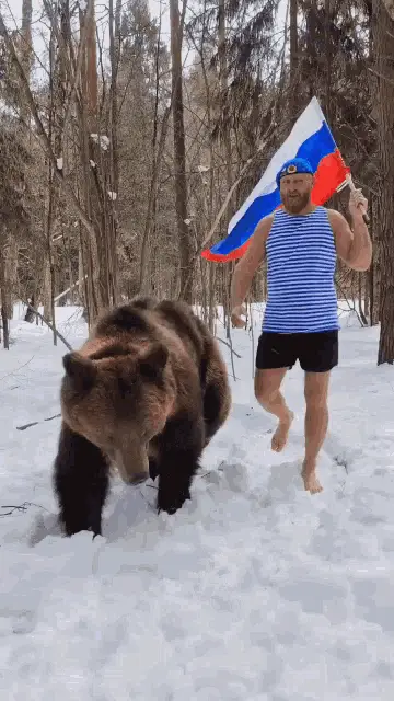 Serzhmorzh and Bear with Russian Flag