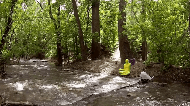 Munko Davidchoe Meditates by a Forest Stream