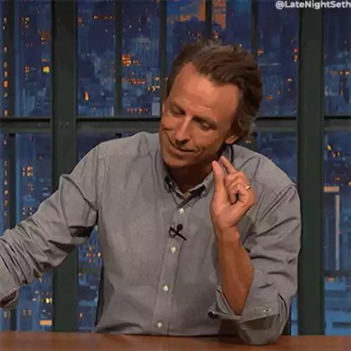 Seth Meyers Makes a Tiny Bit Gesture