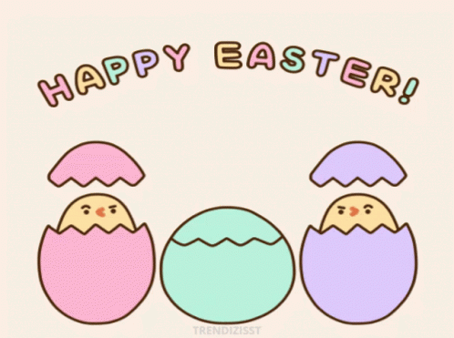 Happy Easter: Adorable Chick in Colorful Eggs