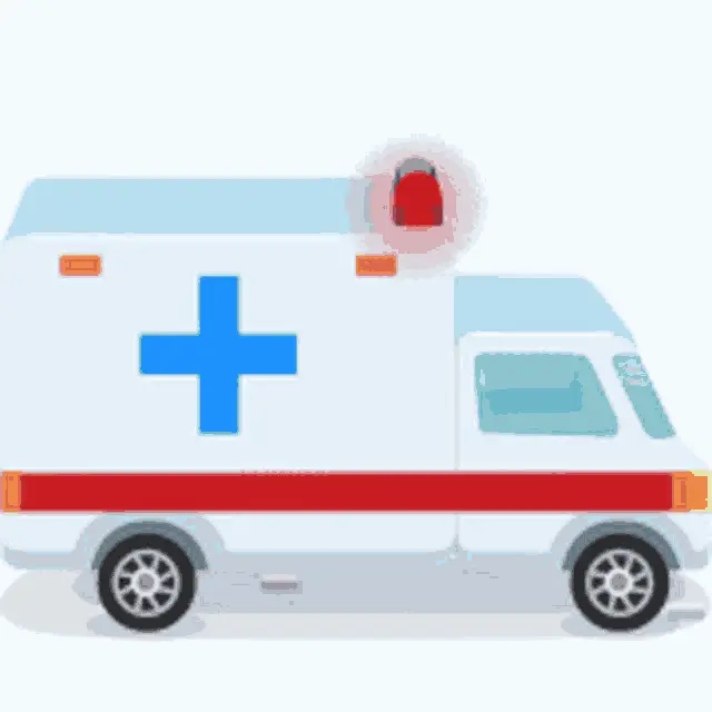 Animated Ambulance with Blue Cross