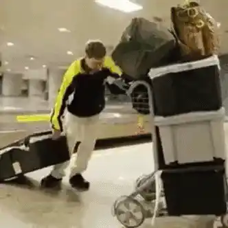 Paul's 'Light' Packing at the Airport