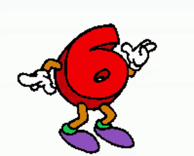 Dancing Number Six Cartoon