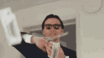 Man Making It Rain with Money