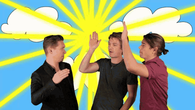 Teamwork High Five Meeting