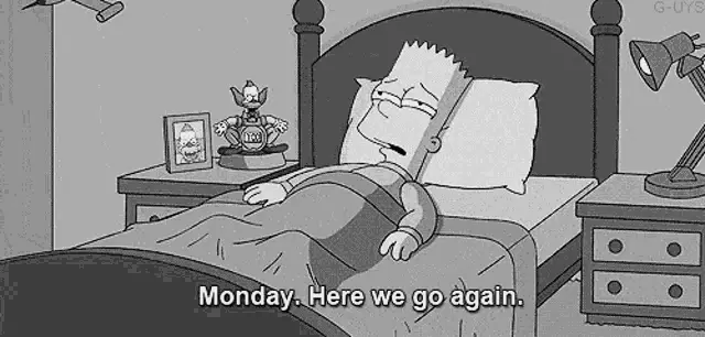 Bart Simpson's Monday Morning Blues – free GIF download | memes GIF | meme platform