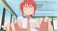 Kobayashi from Dragon Maid Working on Computer