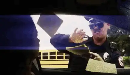 Police Officer Makes Tickets Rain on Driver