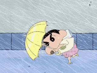 Shin Chan's Rainy Day Umbrella Adventure