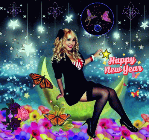 Feliz Ano Novo Silviane Moon Pin Up Girl