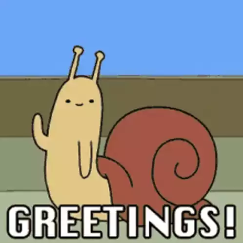 Cute Cartoon Snail Says Greetings!