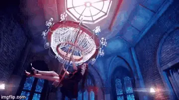 Blackpink's Rose Swinging from Chandelier