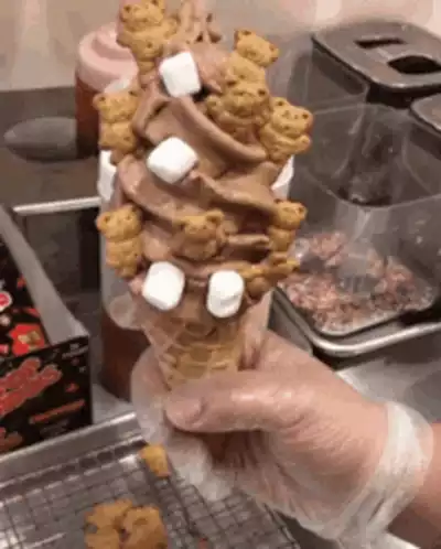 Chocolate Soft Serve with Teddy Bears & Marshmallows