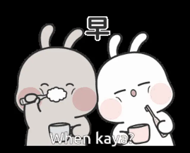 Nuomi Rabbit Couple Brushing Teeth