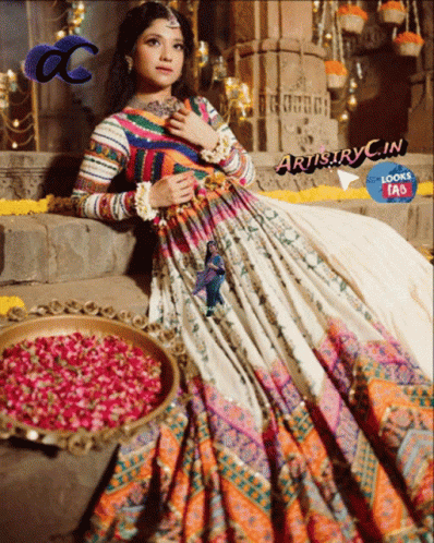 Vibrant Readymade Printed Designer Gown