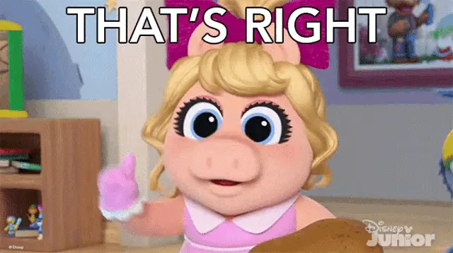 Baby Piggy Says 'That's Right!'