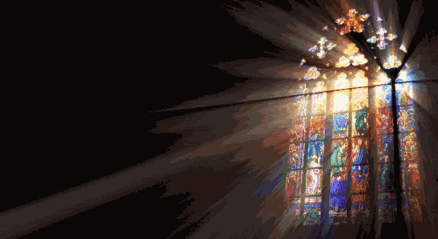 Possession Witch in Stained Glass Light