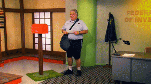 Mailman Delivering Mail to Federal Office