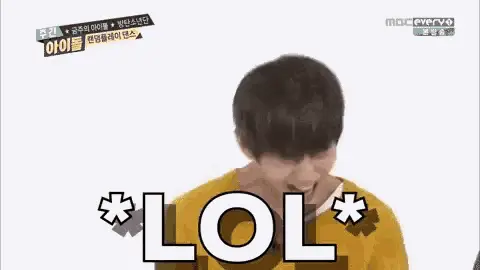 BTS Member Laughs with LOL Caption