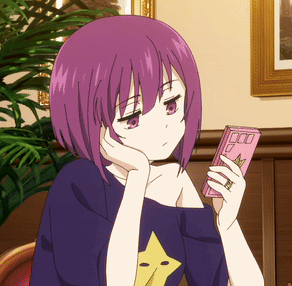 Anime girl doom scrolling