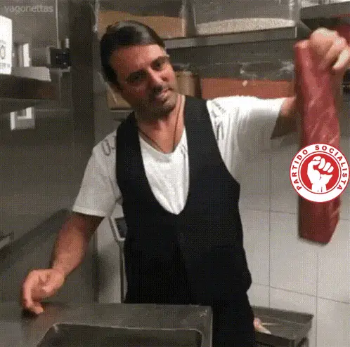 Chega Partido: Man with Socialist Party Meat