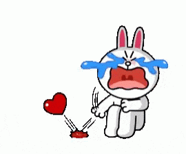 Cony Crying Sadly with a Broken Heart