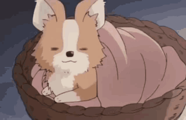 Cute Anime Dog Sleeping Peacefully
