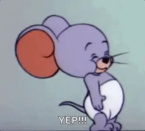 Cartoon Mouse Says YEP!!!