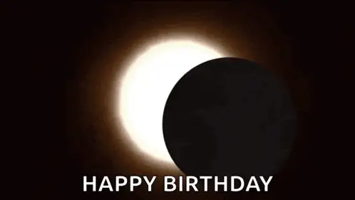 Solar Eclipse Happy Birthday Card