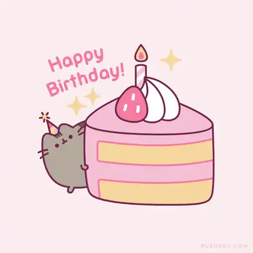 Pusheen's Happy Birthday Cake
