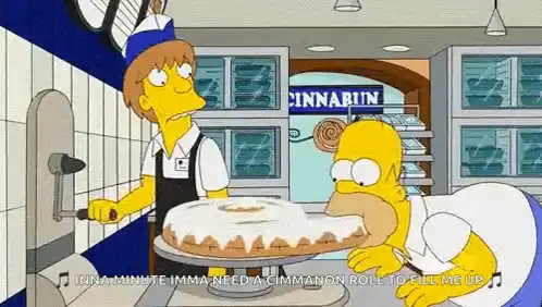 Homer Simpson Eats Cinnabon Roll