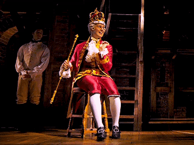 Jonathan Groff as King George in Hamilton The Musical