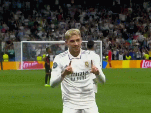 Valverde Celebrates Goal for Real Madrid – free GIF download | meme platform | memes GIF