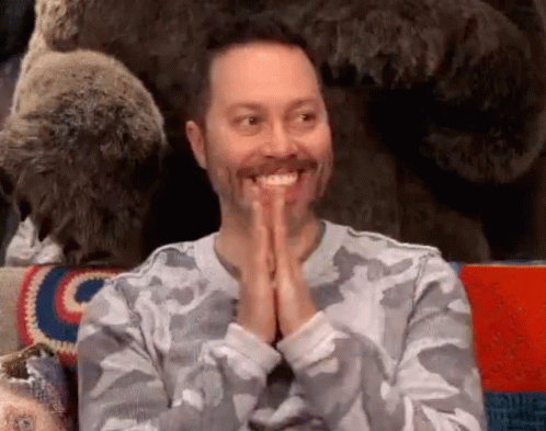 Sam Riegel's Happy Clap Reaction on Critical Role – free GIF download