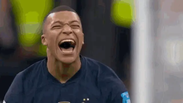 Kylian Mbappé's Intense Laugh During Match