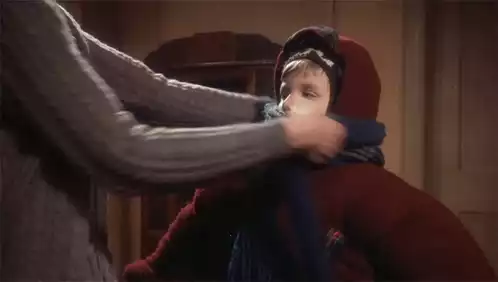 Putting On Scarf for Randy