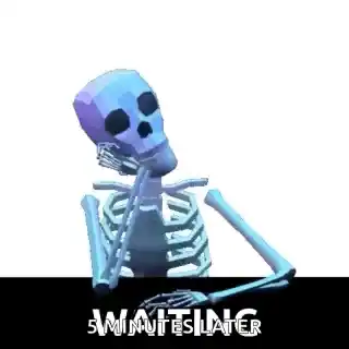 Animated Skeleton Waiting Patiently