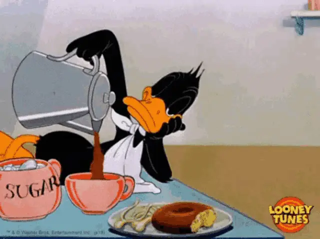 Daffy Duck's Morning Coffee