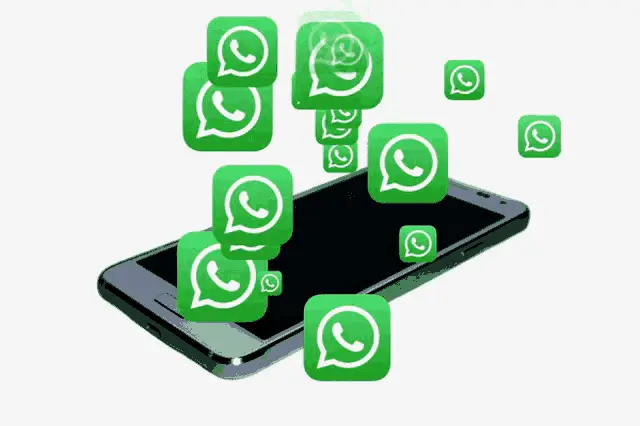 Whatsapp Icons Floating Around a Smartphone