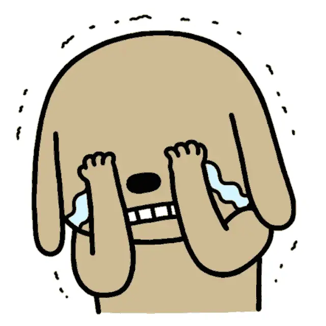 Brown And Friends Crying Dog Cartoon