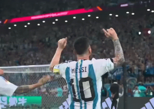 Lionel Messi Celebrates Goal at World Cup