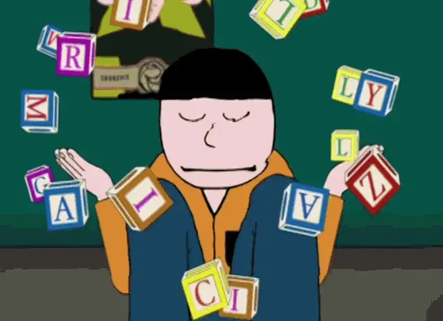 Kevin Spencer Juggling Alphabet Blocks