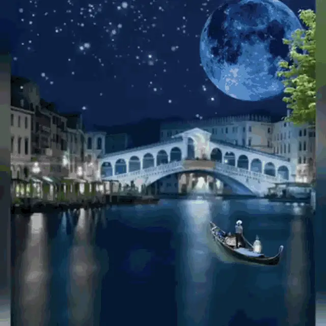 Buenas Noches Moon over Venice Canal