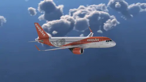 Easyjet Airbus Flying Through Clouds