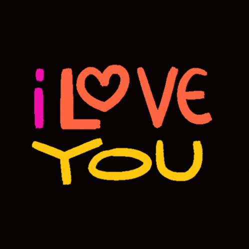 Colorful 'I Love You' Neon Text Animation