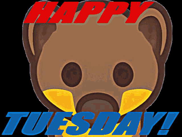 Happy Tuesday Greeting with Cute Bear