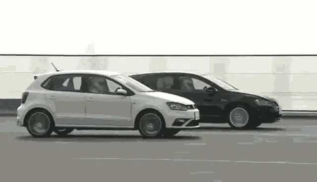 Volkswagen Polo vs. Black Car Race