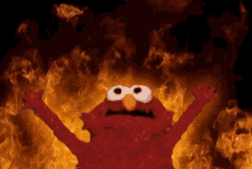 Elmo Surrounded by Intense Fire