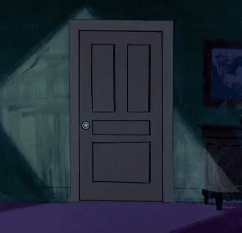 Scooby-Doo Gang Peeks from Behind Door