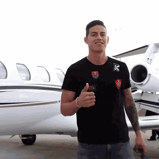 James Rodriguez Gives a Thumbs Up